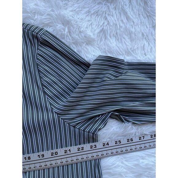 Lafayette 148 New York Blouse Green Striped Jake Cotton Button Down Shirt XL - Picture 10 of 12